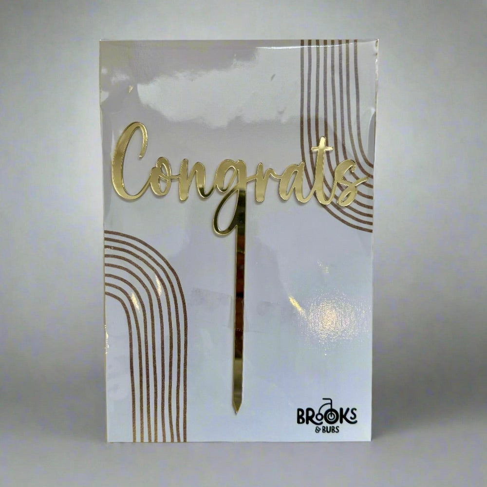 "Congrats" Cake Topper (Gold)