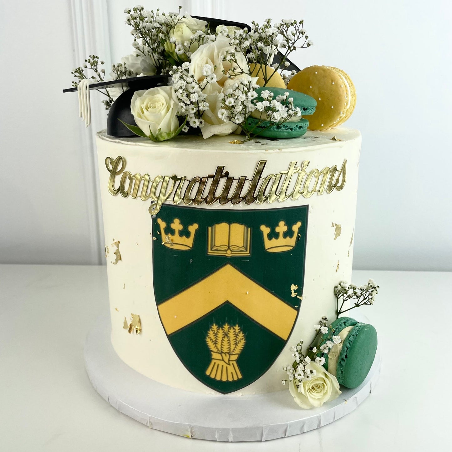 University Of Regina Floral Graduation Hat Cake