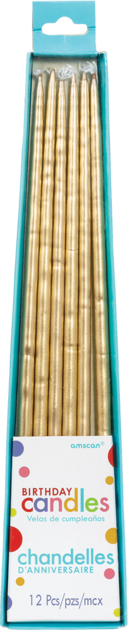 Metallic Tall Tapered Birthday Candles (Gold/Silver)