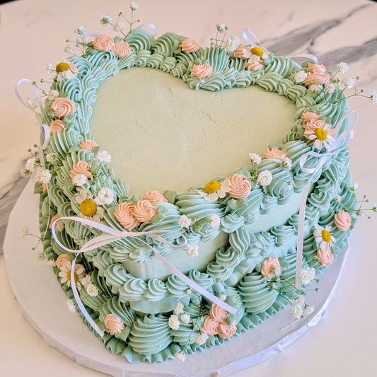 Vintage Floral Heart Cake