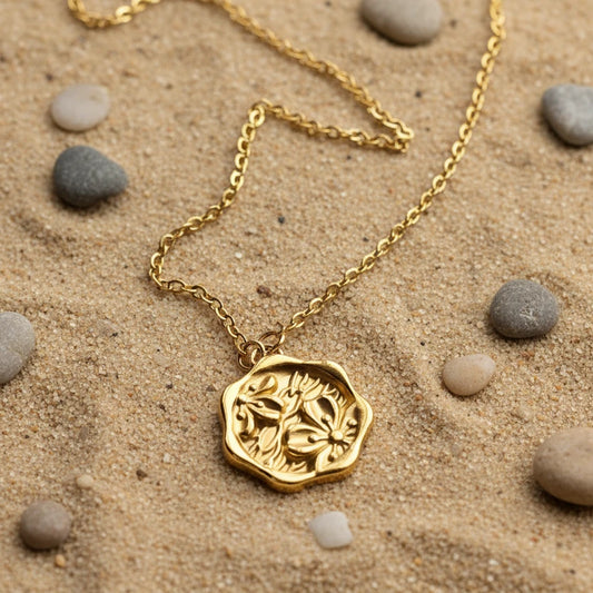 Floral Stamp Necklace