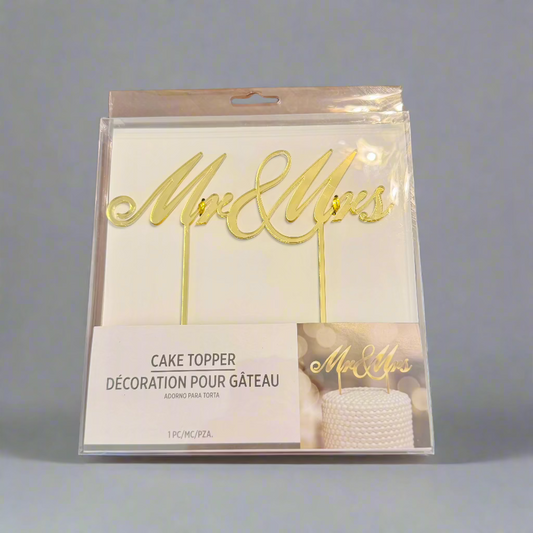 Mr & Mrs Cake Topper (Gold)