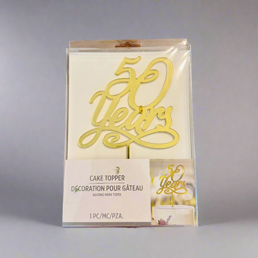 50 Years Cake Topper (Gold)