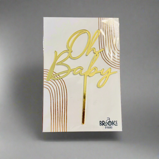 "Oh Baby" Cake Topper (Gold)