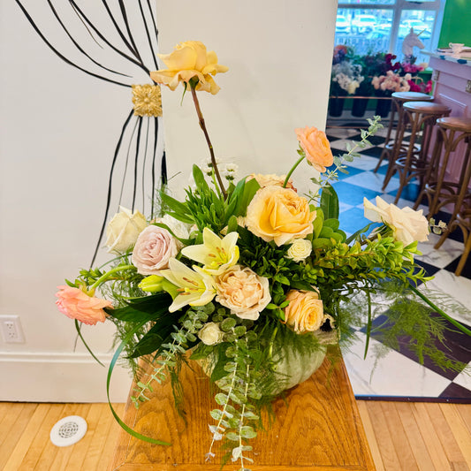 Seasonal Floral Pumpkin Centrepiece