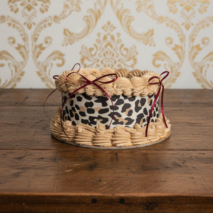 Vintage Animal Print Round Cake