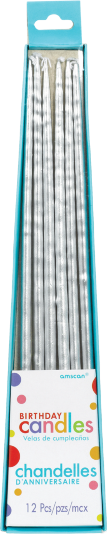Metallic Tall Tapered Birthday Candles (Gold/Silver)